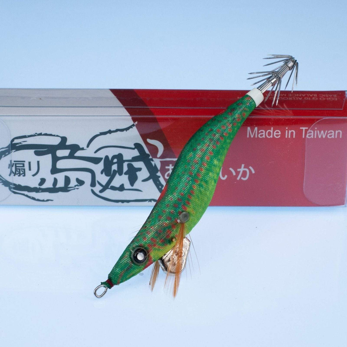 RUI SQUID JIG PEARL WHITE BODY RED HEAD SIZE 3.5 EGI FISHING LURE