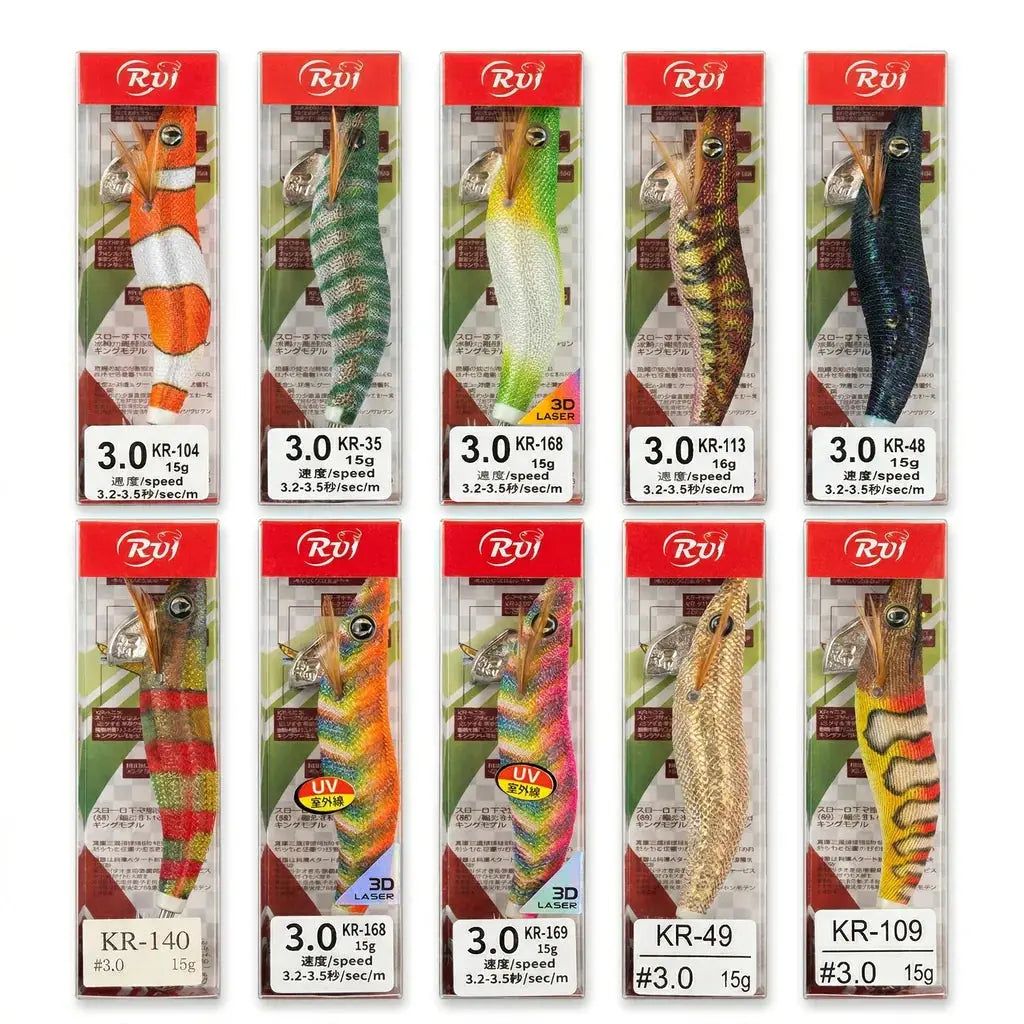 RUI 10-Piece Mount Martha Squid Jig Set product photo for Australian calamari fishing