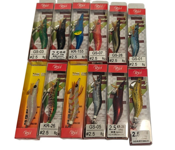 RUI 12 pcs RUI SQUID JIG LUNAR NEW YEAR SPECIAL DEAL SIZE 2.5 EGI FISHING LURE