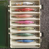 RUI Sporting Goods Fishing Baits, Lures & Flies Jigs 14 Fans Size 3.5 Squid Jigs Bundle including Carry Case.