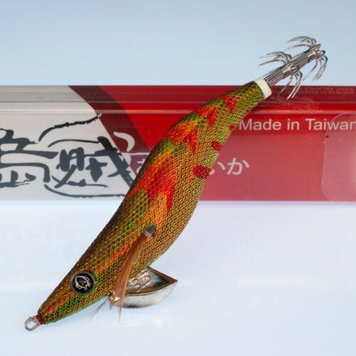 RUI Sporting Goods Fishing Baits, Lures & Flies Jigs 3.5 RUI Squid Jig KR118 Two Tone Foil Gold Back Red Belly Egi Fishing Lure