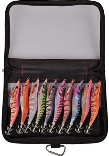 Rui Fishing Tackles Accessory 10pcs Squid Jigs Eging Lure Kit with Free Squid Jig Case