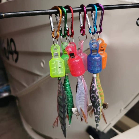 Rui Fishing Tackles 12 PCS RUI SQUID JIG HOOK COVER PROTECTOR WITH CARABINER FOR EGI FISHING LURE