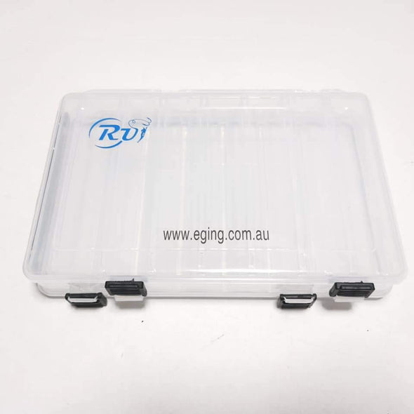 Rui Fishing Tackles CLEAR RUI Squid Jig Case Fishing Lure Box EGI container double sided storage 14 slots