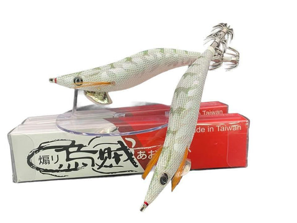 Rui Fishing Tackles RUI Squid Jig AK01 UV Cloth Glow Body AKA White Night Tiger Egi Fishing Lure