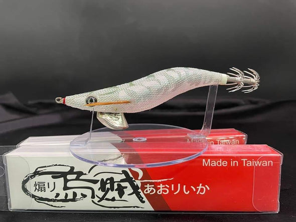 Rui Fishing Tackles RUI Squid Jig AK01 UV Cloth Glow Body AKA White Night Tiger Egi Fishing Lure
