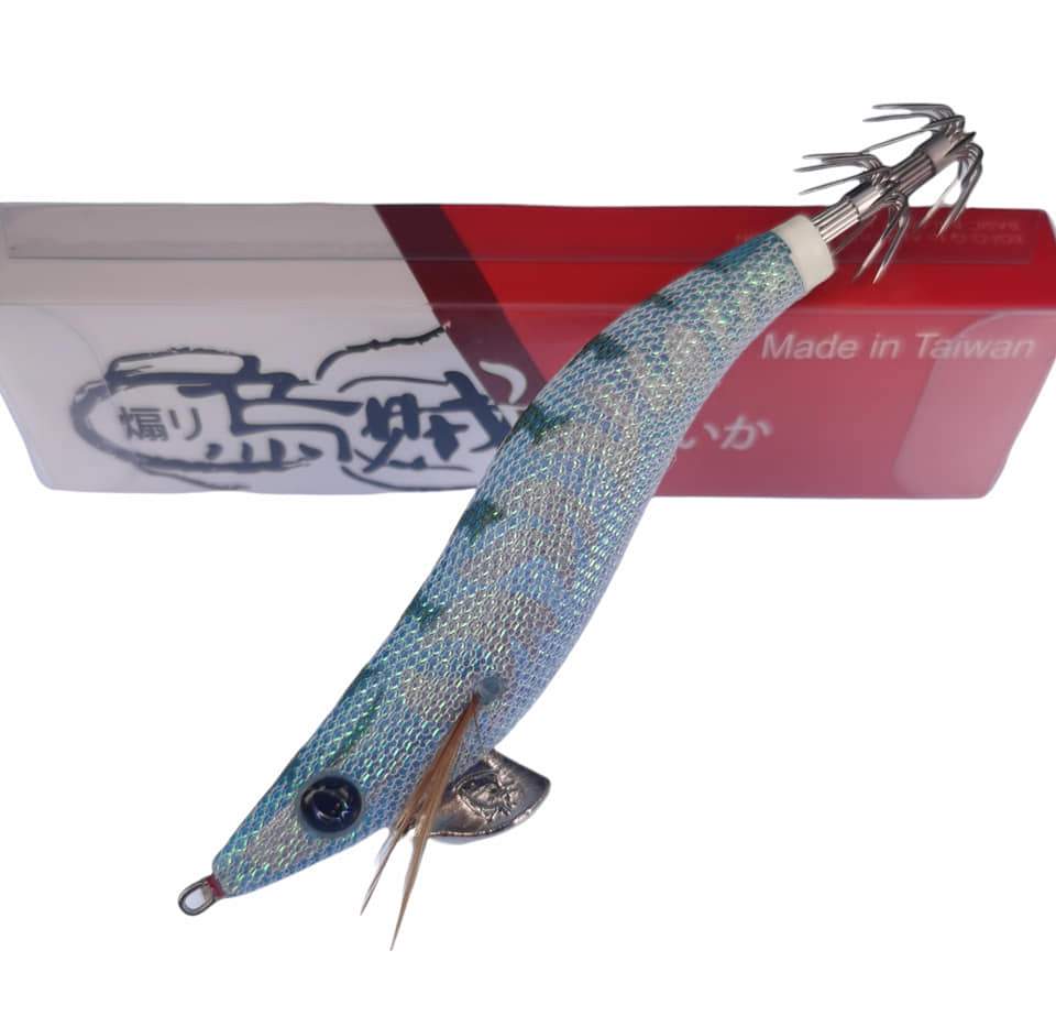 RUI Squid Jig AK01 UV Cloth 490 Blue Glow White Tiger Egi Fishing Lure – Rui  Fishing Tackles