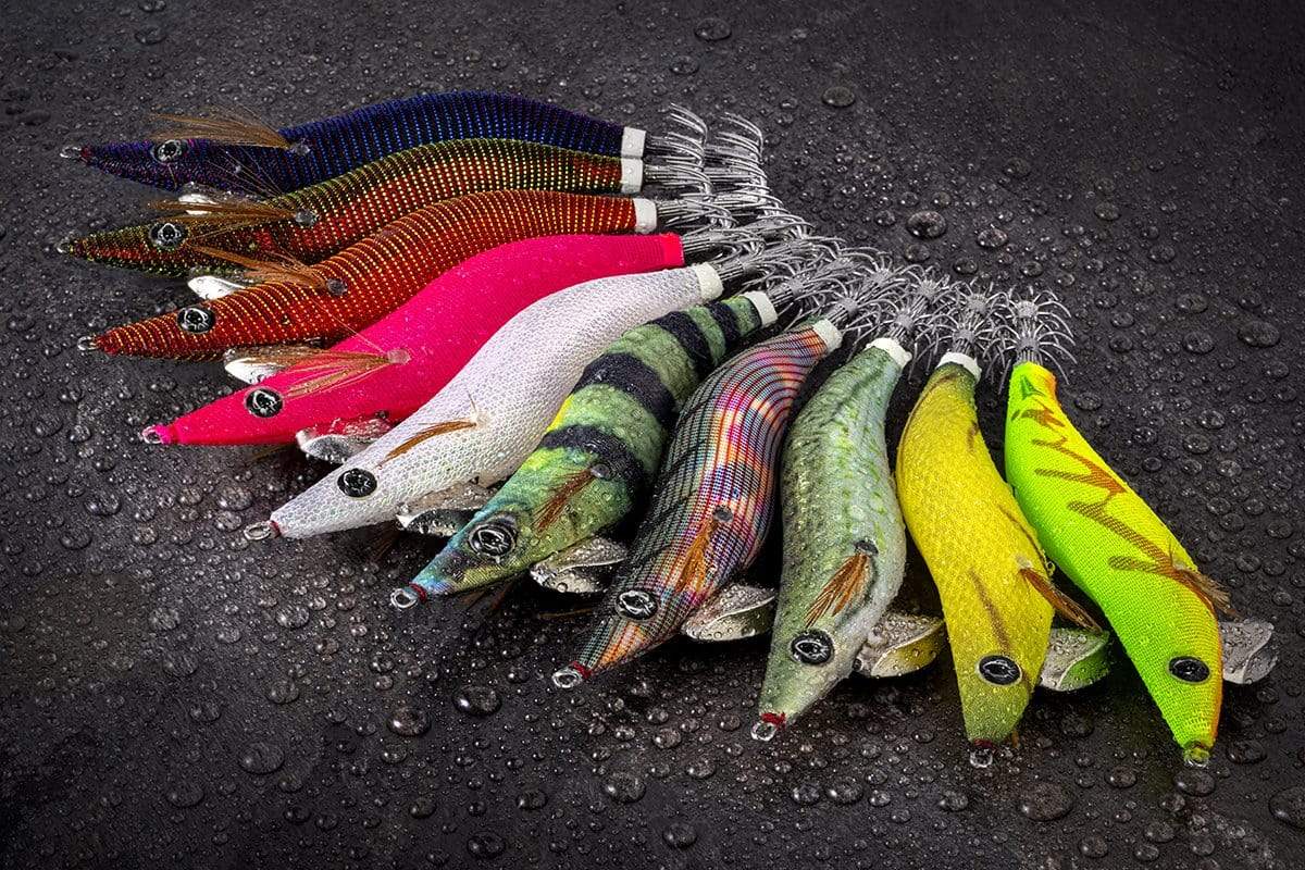 RUI All Stars 12-Piece Squid Jig Bundle product photo size 3.0 squid jig bundle for Rye Pier, Blairgowrie, Rosebud and Australian calamari fishing