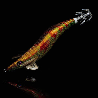 RUI Sporting Goods Fishing Baits, Lures & Flies Jigs RUI Squid Jig KR118 Two Tone Foil Gold Back Red Belly Egi Fishing Lure