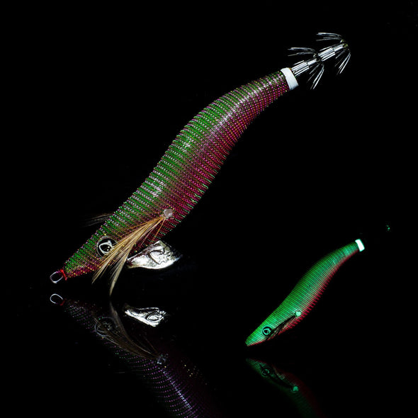 RUI RUI Squid Jig KR121 HULKBUSTER GREEN TURN GOLD RED SEE THROUGH UV GLOW Egi Fishing Lure