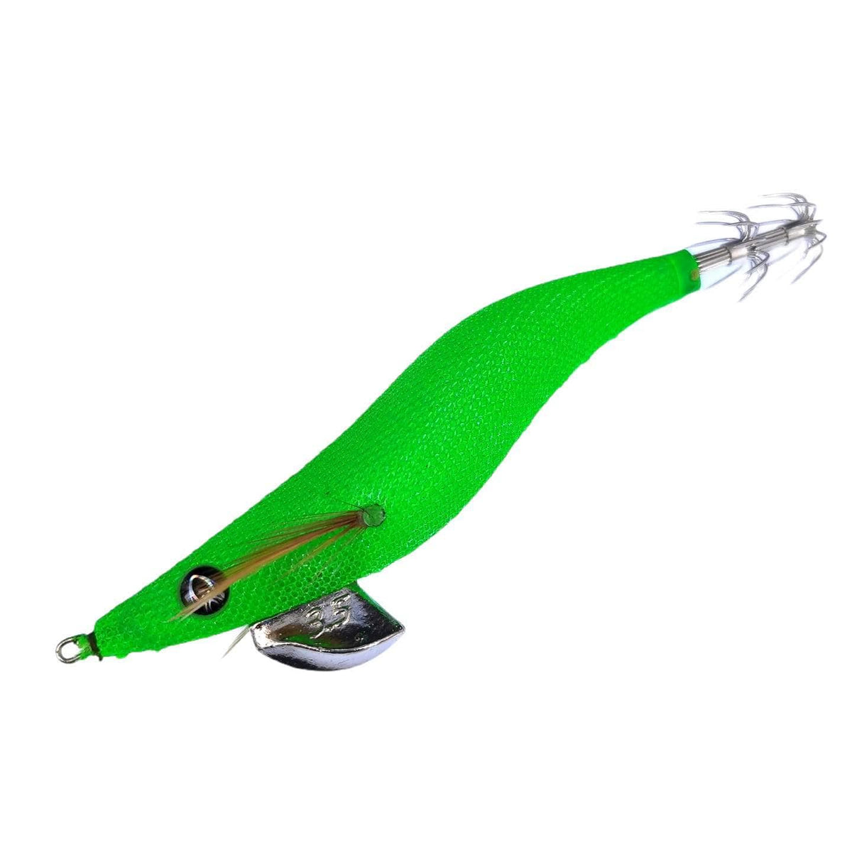 RUI SQUID JIG GREEN TURN GOLD RED SEE THROUGH UV GLOW SIZE 3.0 HULKBUSTER - Foto 5