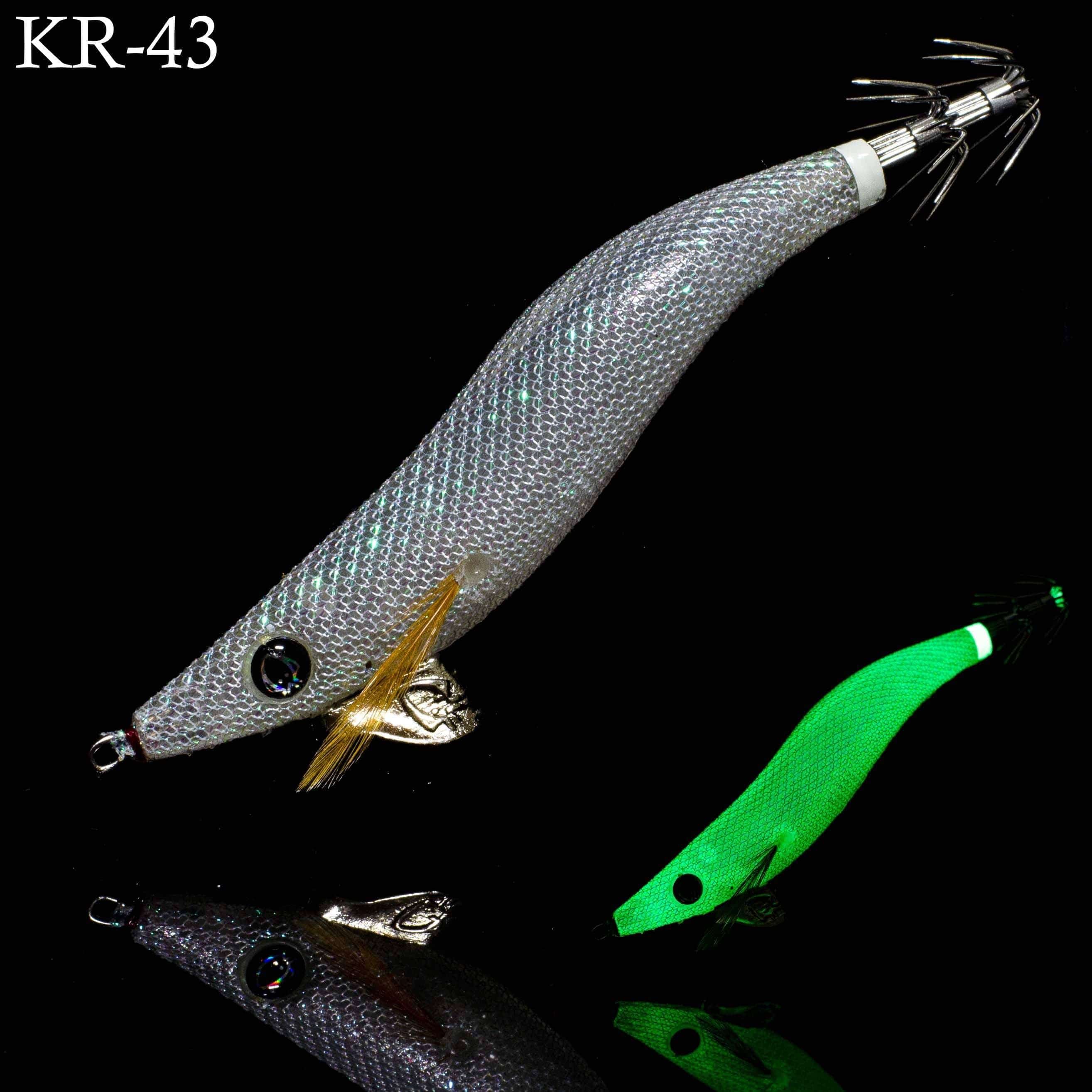 RUI Squid Jig KR43 White UV Clear Glow AKA TERMINATOR Egi Fishing