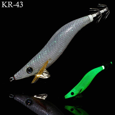 RUI RUI Squid Jig KR43 White UV Clear Glow AKA TERMINATOR Egi Fishing Lure