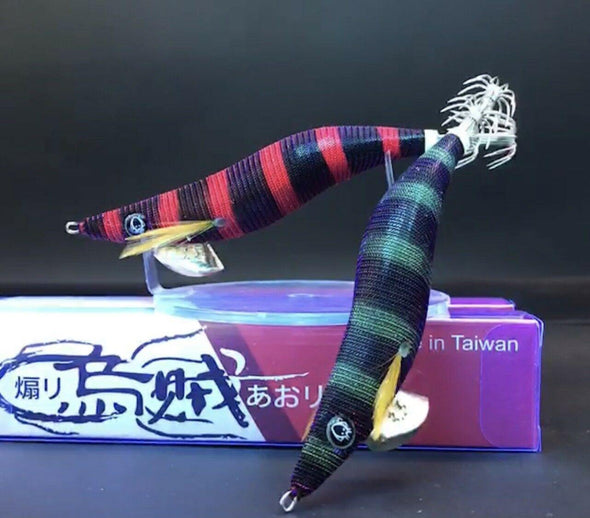 Rui RUI SQUID JIG NIGHTMARE/HAUNTED UV STRIP BLUE TURN PURPLE EGI LURE