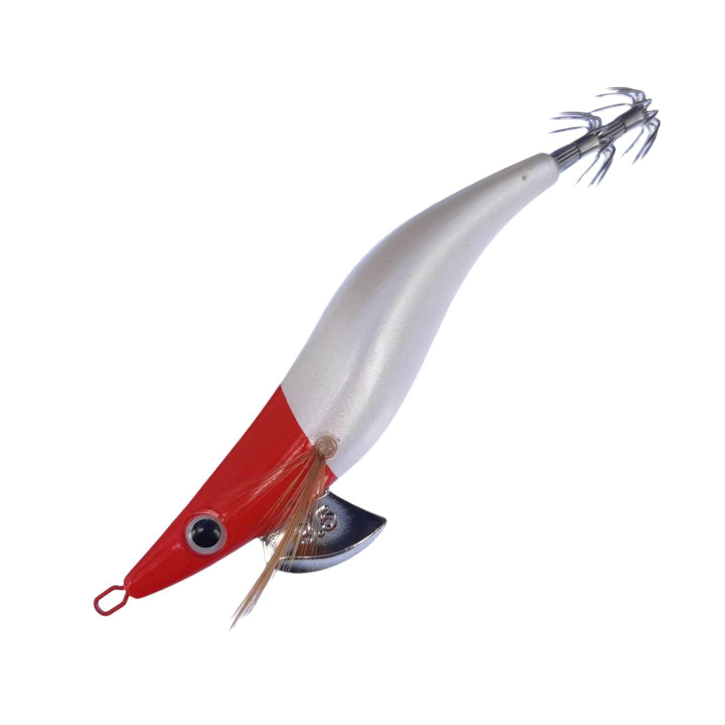 RUI SQUID JIG PEARL WHITE BODY RED HEAD EGI FISHING LURE – Rui